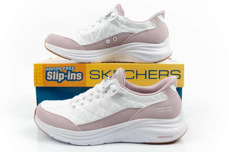 Pantofi sport confortabili Skechers Contour Foam White Slip-Ins pentru femei