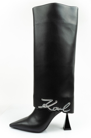 Pantofi sport damă Karl Lagerfeld Debut II din piele, ghete negre, fashion [KL32084 F0X]