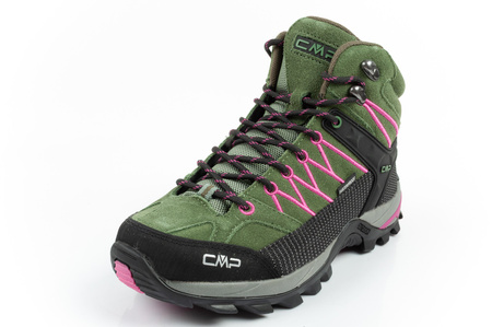 Pantofi de drumeție din piele pentru femei CMP Rigel, durabili, impermeabili, peste gleznă, verzi
