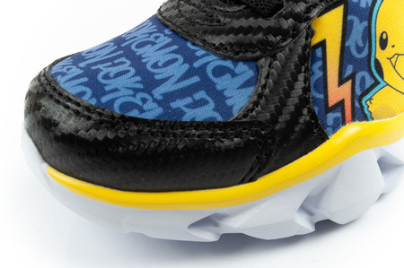 Pantofi sport pentru copii Leomil, adidași ușori Pokemon cu velcro, LED, negru și galben