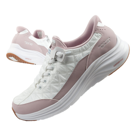 Pantofi sport confortabili Skechers Contour Foam White Slip-Ins pentru femei