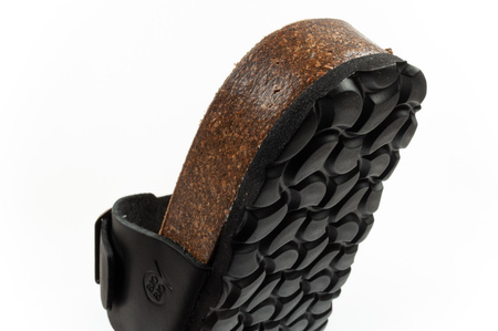 Pantofi sport Bio Bio pentru bărbați, Șlapi modelați, Piele naturală, Negru
