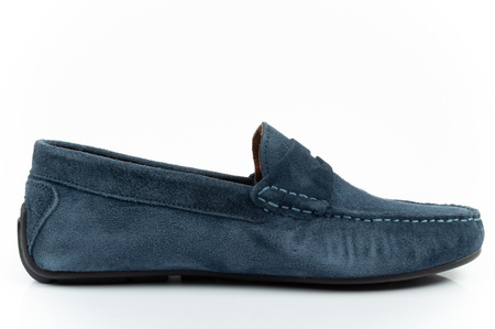 Pantofi Wrangler pentru bărbați, Mocasini Maifield Suede, Piele naturală, Bleumarin
