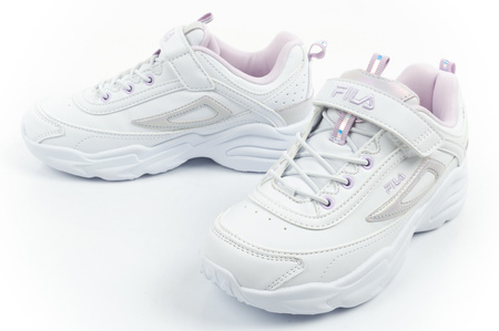 Pantofi sport Fila Skye V Kids cu velcro pentru fete, albi