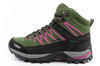 Pantofi de drumeție din piele pentru femei CMP Rigel, durabili, impermeabili, peste gleznă, verzi