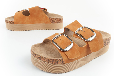 Pantofi Lee Cooper pentru femei, papuci cu platformă, maro, confortabili [LCW-25-35-3494L]