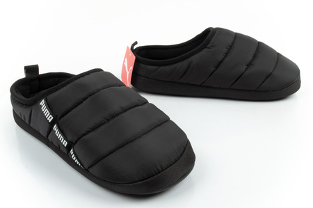 Papuci de casă Puma Scuff pentru bărbați, negri, izolați, la modă