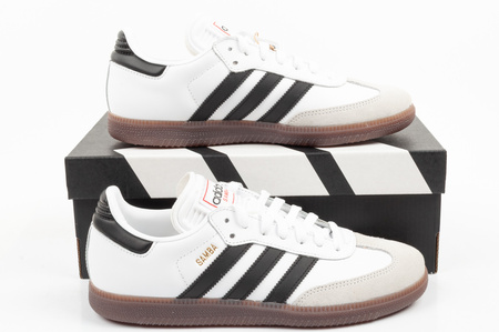 Teniși Adidas Samba, piele la modă, alb