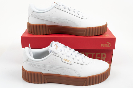 Teniși din piele Puma Carina 3.0 pentru femei, de culoare albă, la modă