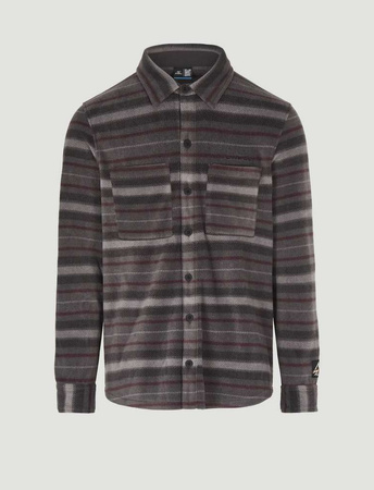 Cămașă O'Neill Utility Fleece pentru bărbați, gri cald, cu dungi