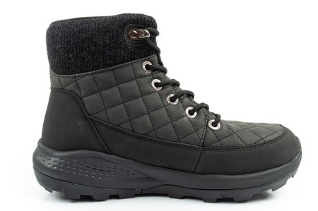 Pantofi de drumeție izolați Lee Cooper pentru femei, piele ecologică neagră