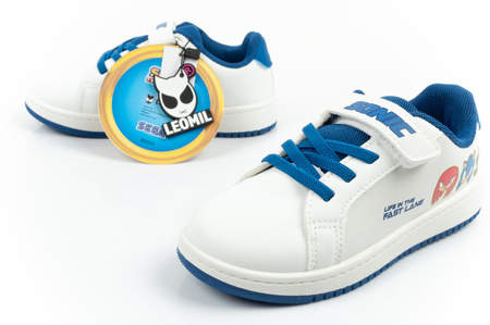 Teniși Leomil Sonic ușori cu velcro pentru copii, de culoare albă
