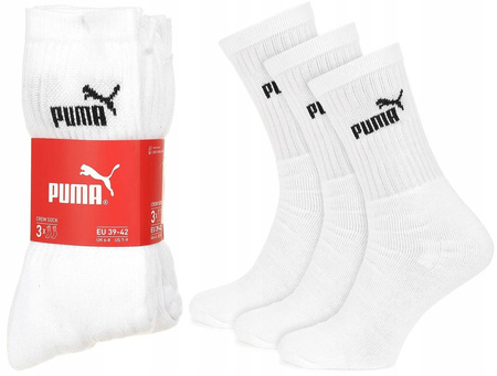 Puma Crew [7308 300] Pachet de 3 șosete lungi albe.