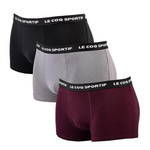 Le Coq Sportif boxeri chiloți bărbați set de 3 negru gri vișiniu