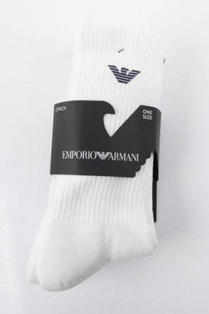 Șosete Emporio Armani Calza pentru bărbați, bumbac confortabil, albe, set de 3