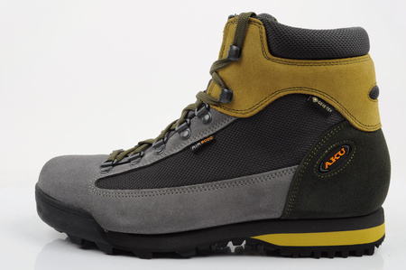 Pantofi de drumeție din piele Aku Slope GTX pentru bărbați, gri și galben