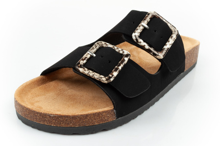 Sandale Slip-On pentru femei Lee Cooper, piele întoarsă neagră, confortabile, ușoare