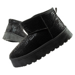 Cizme de iarnă pentru femei Lee Cooper, ghete la gleznă la modă, cu blană, negre