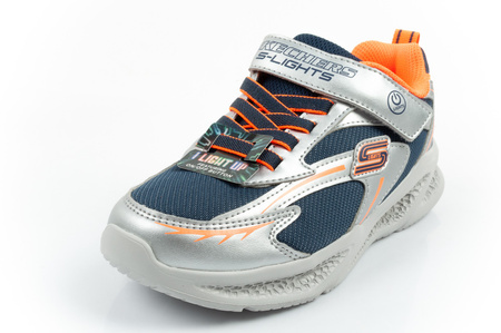 Teniși Skechers Glow Strider LED pentru copii, argintii, pentru băieți