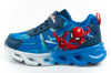 Teniși Leomil Spiderman pentru copii, ușori, cu velcro, LED, albaștri