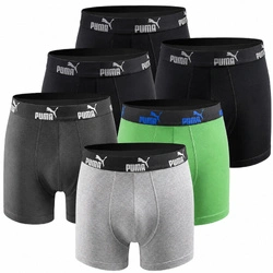 Boxeri bărbătești Puma, set de 6, negru, verde, gri