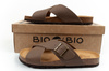 Pantofi sport Bio Bio pentru bărbați, Șlapi conturați, Piele naturală, Maro