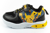 Pantofi sport pentru copii Leomil, adidași ușori Pokemon cu velcro, LED, negru și galben