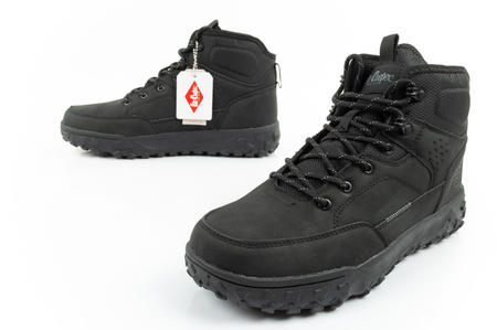 Pantofi de drumeție de iarnă Lee Cooper pentru bărbați cu baretă izolată la gleznă, negri