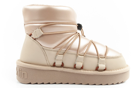 Ghete de zăpadă de iarnă pentru femei D.Franklin, ghete aurii izolate la modă