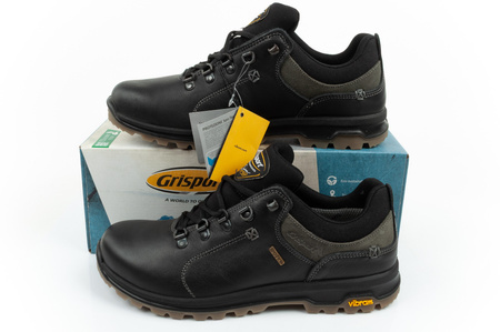 Pantofi de drumeție din piele Grisport Nero Oliato SPO-TEX pentru bărbați, negri