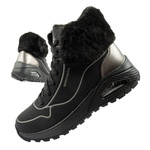 Teniși negri din piele pentru femei Skechers Kickoff