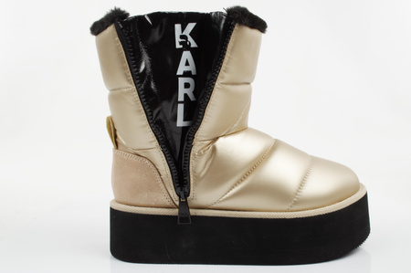 Ghete de zăpadă pentru femei Karl Lagerfeld Thermo cu blană aurie [KL48554 HGD]