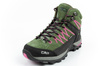 Pantofi de drumeție din piele pentru femei CMP Rigel, durabili, impermeabili, peste gleznă, verzi