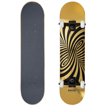 Skateboard Rocket Twisted Foli Gold 7.5" [RKT-COM-1555], multicolor.