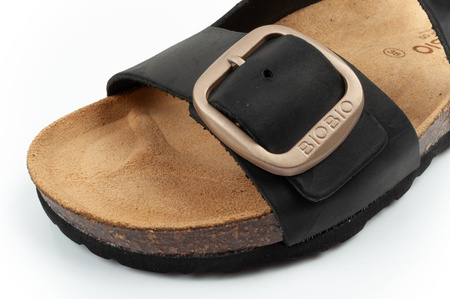 Sandale damă Bio Bio, model turnat, piele naturală, negru