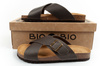 Pantofi sport Bio Bio pentru bărbați, Șlapi conturați, Piele naturală, Maro