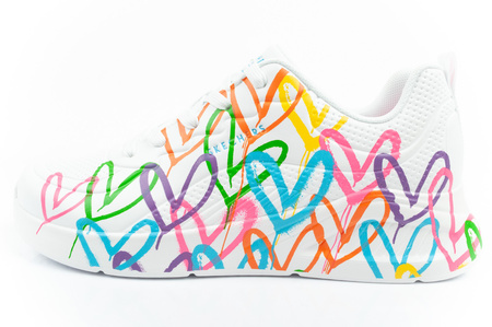 Pantofi sport Skechers Uno Lite, albi, confortabili, pentru femei [177977/WMLT]