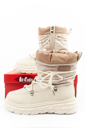 Pantofi de drumeție de iarnă Lee Cooper pentru femei, izolați, bej și crem