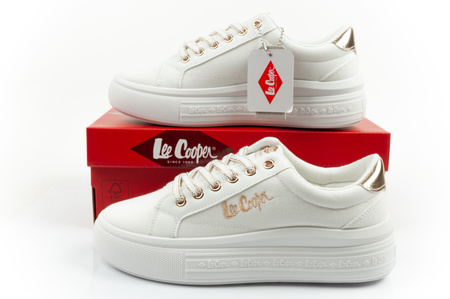 Teniși Lee Cooper pentru femei, albi la modă, confortabili