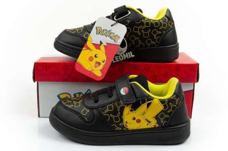 Pantofi sport pentru copii Leomil, adidași ușori Pokemon cu velcro, negri