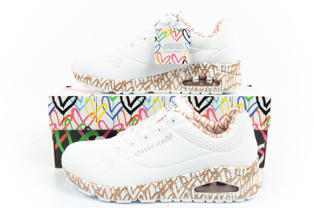 Pantofi sport de damă Skechers Uno - Loving Love [155506/WTRG], alb.