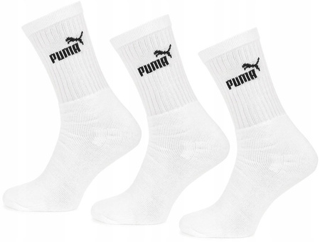Puma Crew [7308 300] Pachet de 3 șosete lungi albe.
