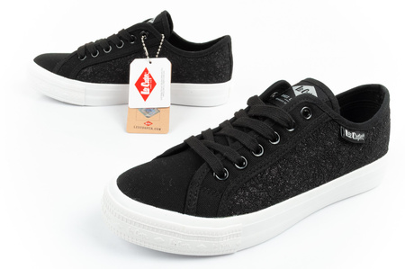 Teniși Lee Cooper cu sclipici și dantelă pentru femei, negri [LCW-25-31-3421L]