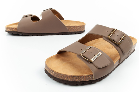 Pantofi sport Bio Bio pentru bărbați, Șlapi modelați, Piele naturală, Maro deschis