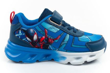 Teniși Leomil Spiderman pentru copii, ușori, cu velcro, LED, albaștri