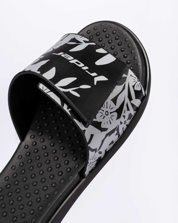 Șlapi sport Rider Pool pentru femei, negri, confortabili, la modă pentru plajă