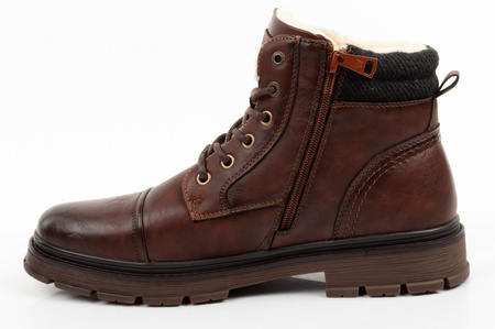 Ghete din piele Wrangler Gillen pentru bărbați, maro, izolate