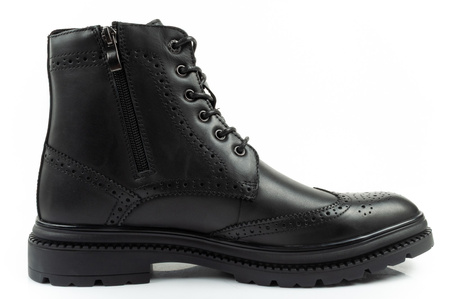 Ghete Chelsea Lee Cooper pentru bărbați, Ghete elegante din piele, negre