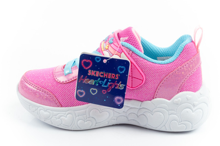 Pantofi sport Skechers S Lights LED pentru copii, cu velcro, pentru fete