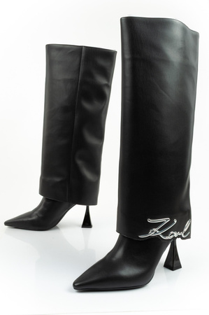 Pantofi sport damă Karl Lagerfeld Debut II din piele, ghete negre, fashion [KL32084 F0X]